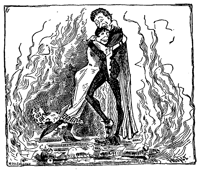 A couple embraces.