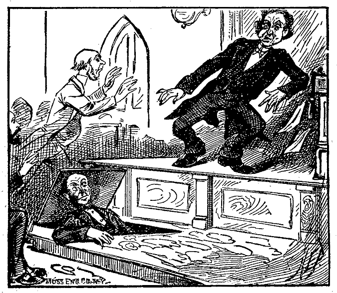 A man peers up from a hole in the floor.