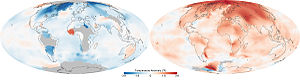 Las temperaturas en la mayor parte del mundo eran más calientes en el 1980 en comparación con la década de 1880