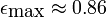 \ Epsilon_ \ textrm {max} \ {0 aprox.} 86