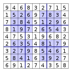 El enigma anterior, resuelto con números adicionales que cada llenar un espacio en blanco.