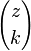 {Z \ elegir k}