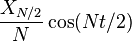 \ Frac {X_ {N / 2}} {N} \ cos (Nt / 2)