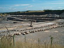 Gran extensión de roca gris expuesta. Cerca en el primer plano.