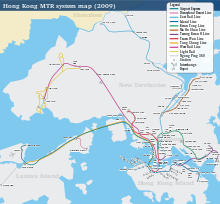 Un mapa de la red de ferrocarril de tránsito masivo.