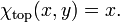 \ Chi _ {\ mathrm {top}} (x, y) = x. \, \!