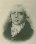 Peinture buste noir et blanc d'un jeune homme avec foulard dans un manteau. Les cheveux sont que faiblement peint et regarde gris.