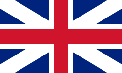 Croix rouge avec bordure blanche sur un sautoir blanc et fond bleu foncé.