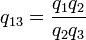 q_ {13} = \ frac {} {q_1 Q_2 Q_2 q_3}