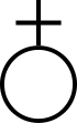 Un cercle sans ombre surmonté d'une croix.