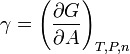\ Gamma = \ left (\ frac {\ G partielle} {\ Un partielle} \ right) _ {T, P, n}