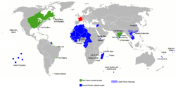 Carte mondiale de l'empire colonial français