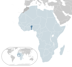 Localisation du Bénin au sein de l'Union africaine.