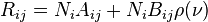 R_ {ij} = {i} N_ A_ {} ij + N_ {i} {B_ ij} \ rho (\ nu) \!