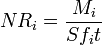 NR_i = \ frac {} {M_i Sf_it}