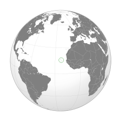 Localisation du Cap-Vert (encerclée).