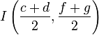 Je \ left (\ frac {c + d} {2}, \ frac {f + g} {2} \ right)