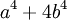 un ^ 4 + 4b ^ 4 \, \!