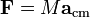 \ Mathbf {F} = M \ mathbf {a} _ \ mathrm {} cm