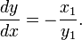 \ Frac {} {dx dy} = - \ frac {} {x_1 y_1}.