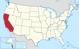 Carte des Etats-Unis avec la Californie a mis en évidence