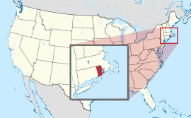Carte des Etats-Unis et le Rhode Island a souligné