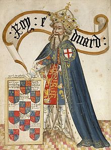 Dessin médiéval de Edward III de l'Ordre de la Jarretière.
