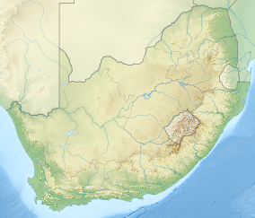Carte montrant l'emplacement du parc national du Golden Gate Highlands