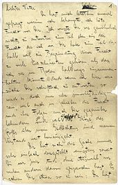 une vieille lettre avec le texte écrit en allemand