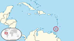 Carte indiquant l'emplacement de la Grenade dans les Petites Antilles.