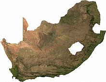 Image satellite de l'Afrique du Sud