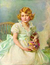 Elizabeth comme une jeune fille aux joues roses aux yeux bleus et cheveux blonds