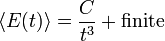 \ Langle E (t) \ rangle = \ frac {C} {t ^ 3} + \ {textrm finie} \,