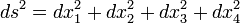 ds = ^ 2 ^ 2 + dx_1 dx_2 dx_3 ^ 2 + ^ 2 ^ 2 + dx_4
