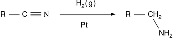 la réduction de la nitrile