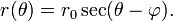 r (\ theta) = {} r_0 \ s (\ thêta- \ varphi). \,