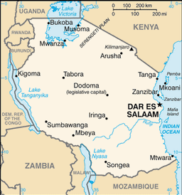 Carte de Tanzanie