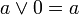 un \ lor 0 = une