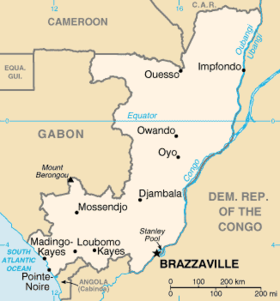 Carte de la République du Congo.