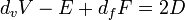 d_v V - E + F = D_F 2D