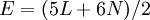 E = (L 5 + 6 N) / 2