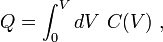 Q = \ ^ int_0 VdV \ C (V) \,