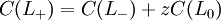 C (L_ +) = C (L_-) + z C (L_0)