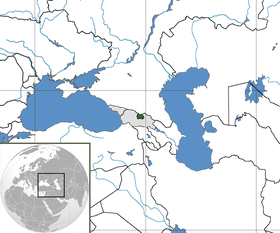 Ossétie du Sud (en vert) et la Géorgie proprement dite (en gris)