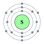 Conchas de electrões de enxofre (2, 8, 6)