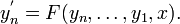 Y_n ^ '= F (Y_n, \ pontos, y_1, x).