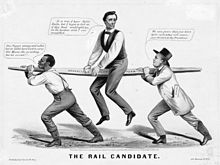 Lincoln está sendo levada por dois homens em uma longa mesa.