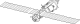 Um diagrama de linha de módulo de estação de espaço, que consiste de um cilindro estreito, com uma esfera ligada à extremidade distai. A esfera possui duas portas de encaixe, uma na face distai e outra em uma das faces laterais, e dois concertinaed projecto de painéis solares a partir do módulo. Vários pedaços esféricos de equipamento e as antenas são montadas para o módulo.