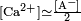 \ Scriptstyle [\ mathrm {} Ca 2+ ^ {}] \ simeq \ frac {[\ mathrm {A} ^ -]} {2}