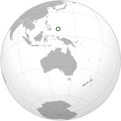 Localização de Palau (circulado) no Oceano Pacífico ocidental.